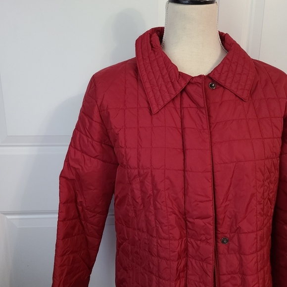 Red Quilted Windbreaker Jacket - Picture 1 of 7